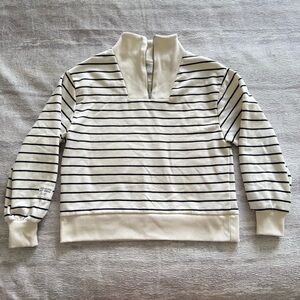 Zara Striped White and Black Pullover Sweater, Size 10 Kids